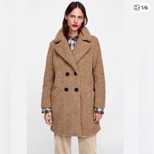 Zara Women's Teddy Jacket in Tan
